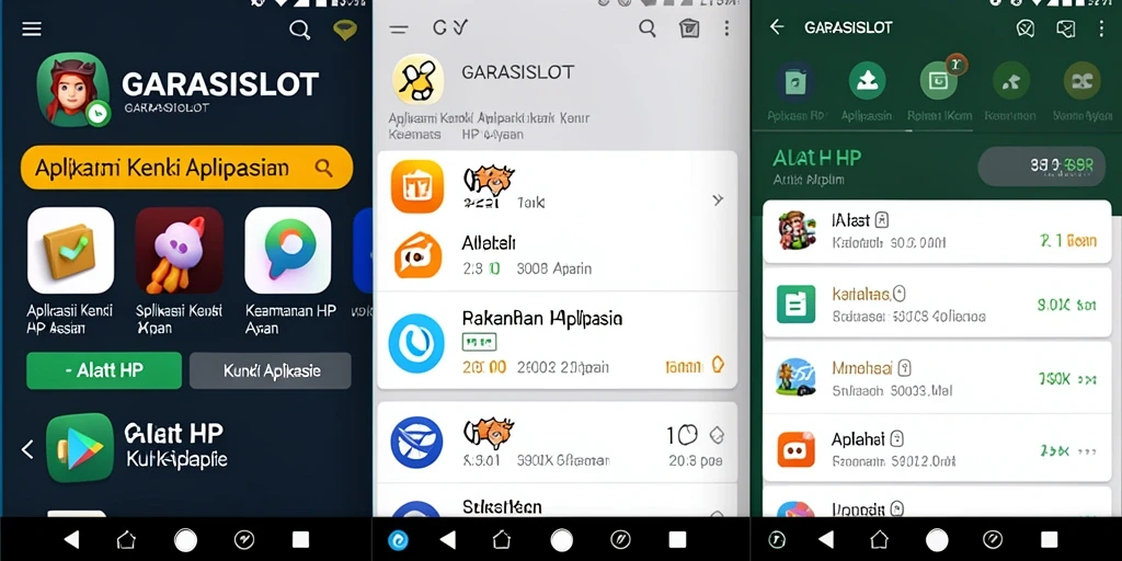 Antarmuka GARASISLOT yang menampilkan pengaturan kunci aplikasi dengan mudah.
