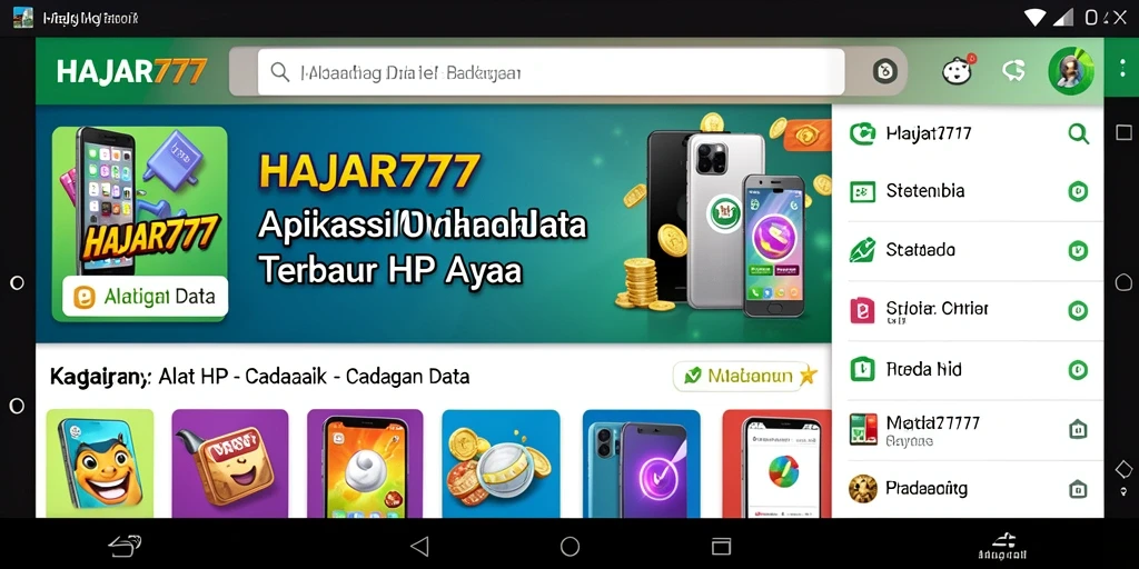 Tampilan antarmuka HAJAR777 yang user-friendly dan informatif.