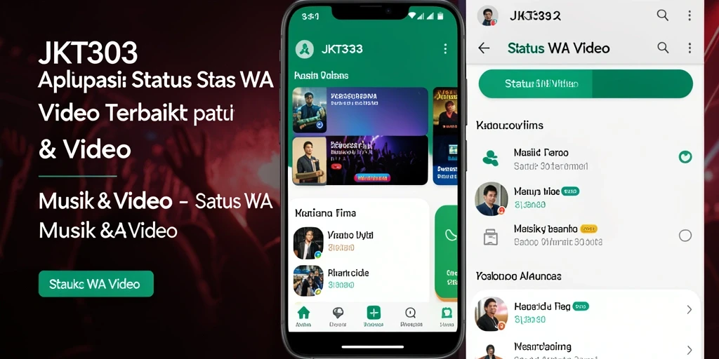 Tampilan antarmuka <strong>JKT303</strong> yang menarik untuk aplikasi Status WA Video.