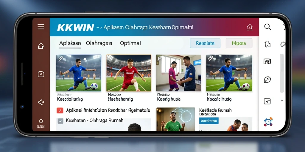 Antarmuka aplikasi KKWIN yang mendukung Olahraga Rumah dengan intuitif.
