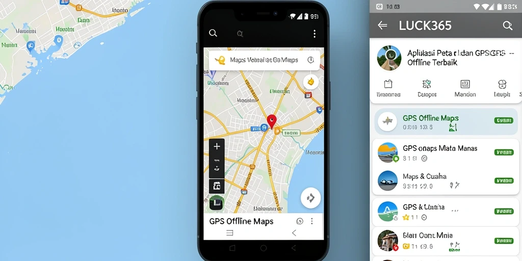 Tampilan antarmuka LUCK365 dengan fitur GPS Offline Maps yang informatif.