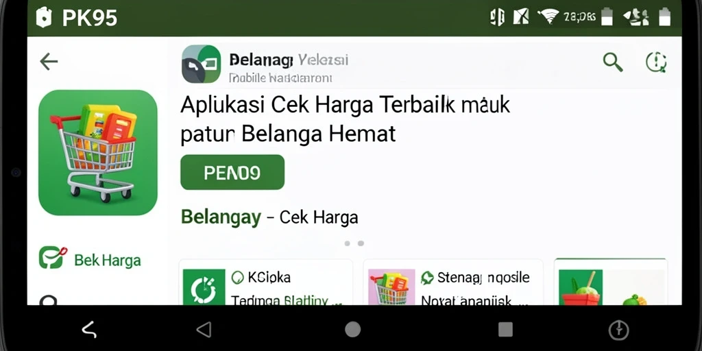 Antarmuka pengguna PK95 untuk cek harga secara cepat dan efisien.