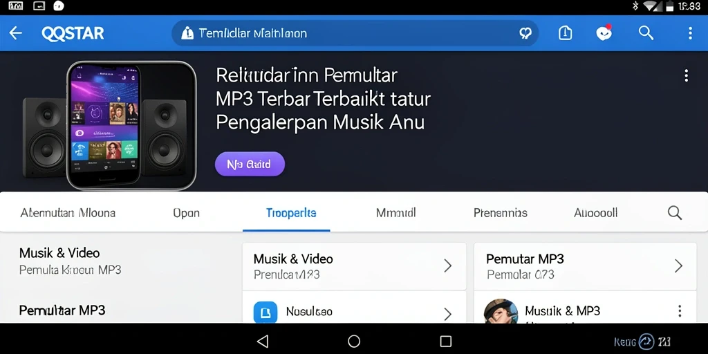 Antarmuka pengguna QQSTAR yang sederhana dan fungsional.