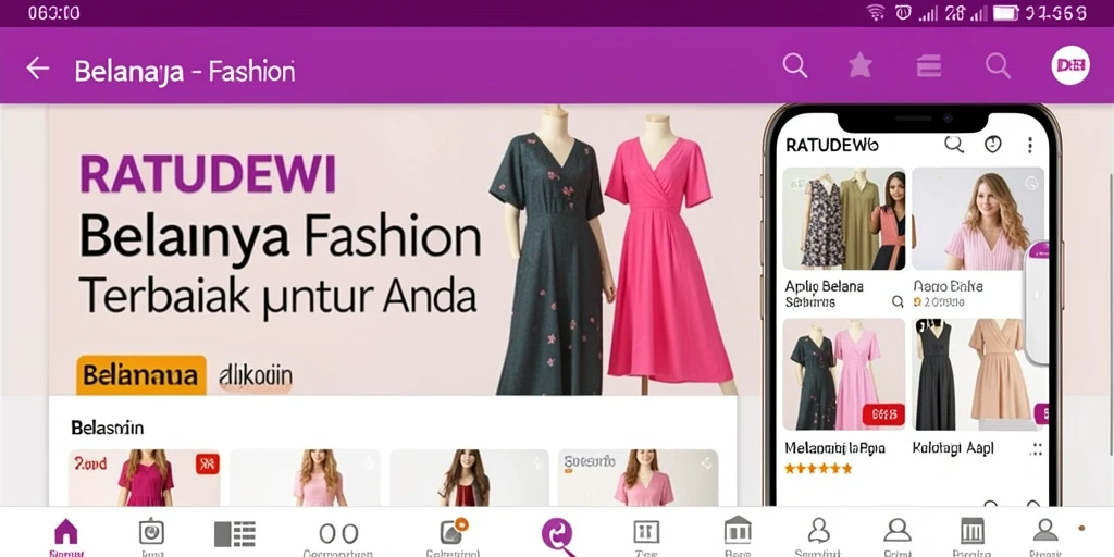 Tampilan antarmuka aplikasi RATUDEWI yang modern dan menarik.