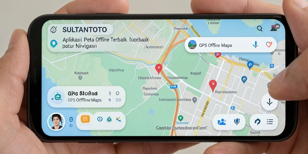 Tampilan antarmuka SULTANTOTO yang intuitif dan informatif untuk GPS Offline Maps.