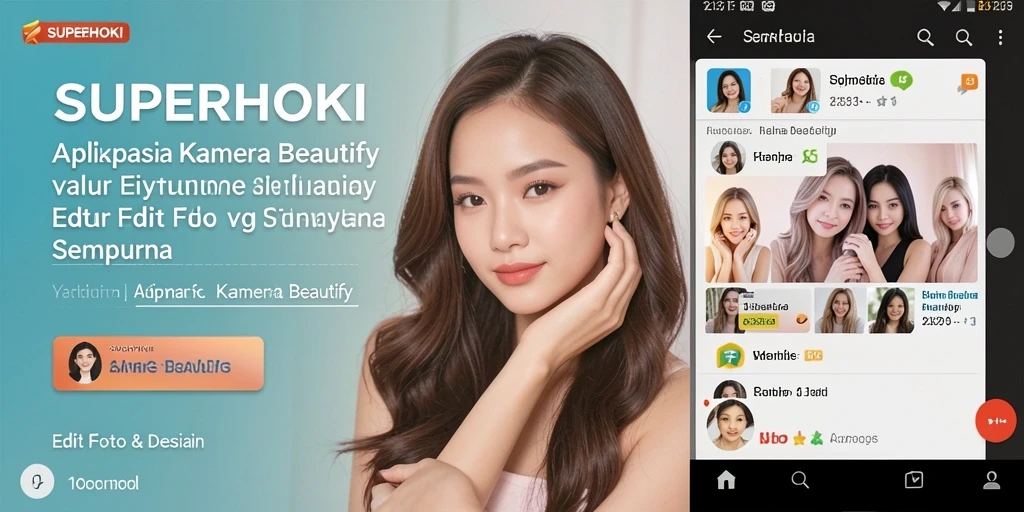 Antarmuka SUPERHOKI dengan fitur Kamera Beautify yang menarik.