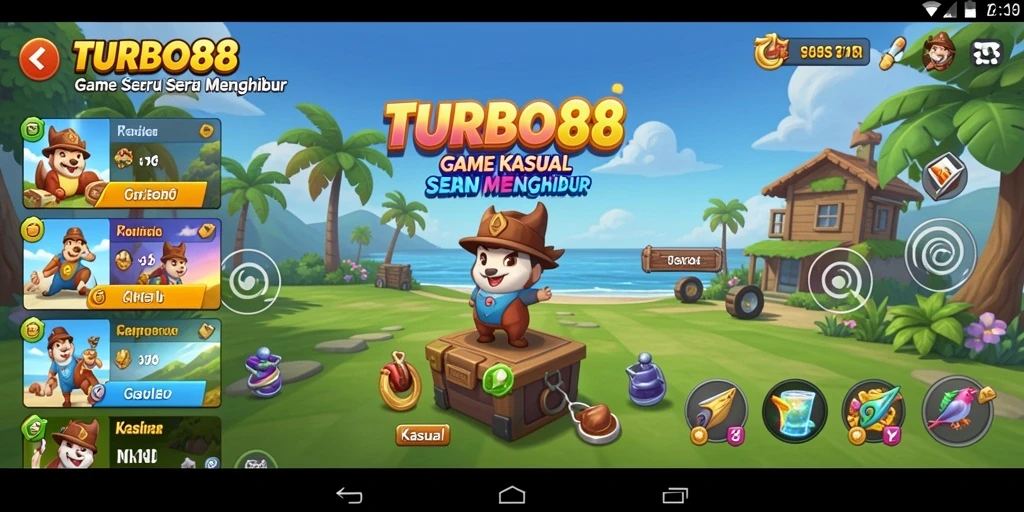 Tampilan antarmuka game Kasual yang menarik dan mengasyikkan.